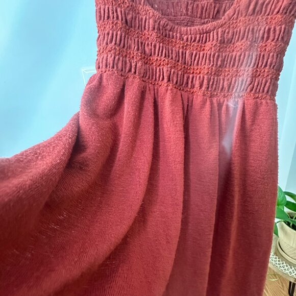 Evereve Braeve Smocked Burnt Orange High Quality Sleeveless Top Size Large - Picture 2 of 5